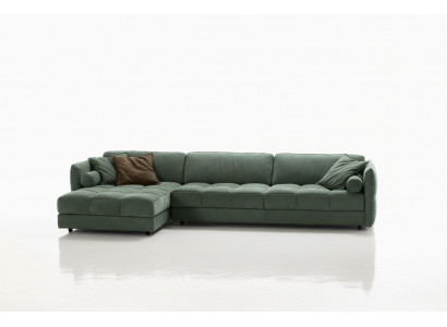 Eckcouch Textil Sofa Kollt Ecke Modern Couch Wunnzëmmer L Form Design