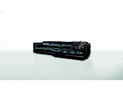 Modern Canapé Luxus Ecksofa Polstermöbel Wunnzëmmer L-Form Design Schwaarz Lieder