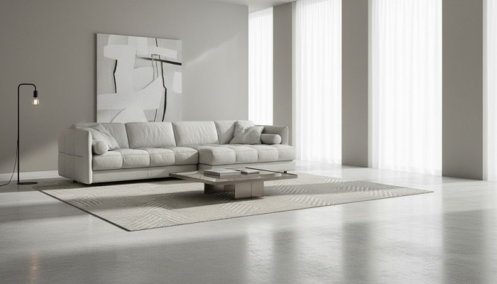 Wunnlandschaft Ecksofa L-Form Miwwelen Luxus Wäiss Modern Sofa