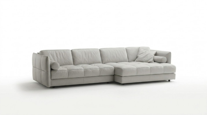 Wunnlandschaft Ecksofa L-Form Miwwelen Luxus Wäiss Modern Sofa
