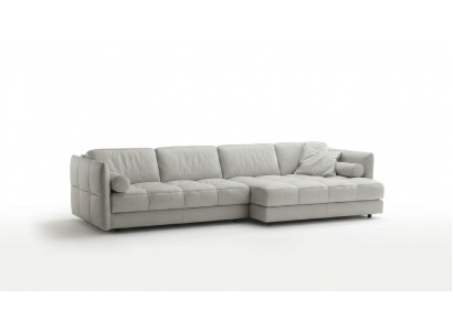 Wunnlandschaft Ecksofa L-Form Miwwelen Luxus Wäiss Modern Sofa