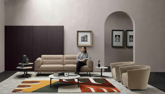 Sofagarnitur Couch Polster Ledersofa Italienesch Miwwelen Sofa Prianera