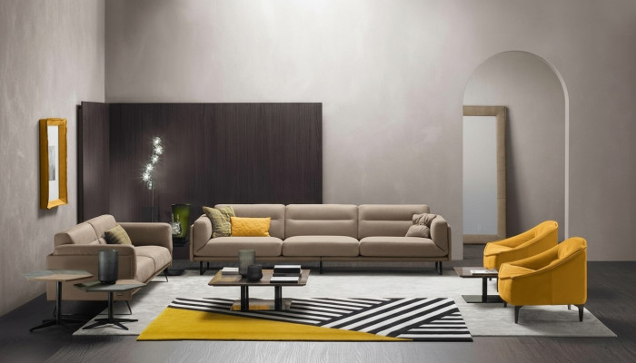 Komplett Couch Garnitur Sofa Garnitur Béich Sofa 4+3 Sëtz Grupp Lieder