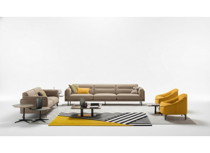 Komplett Couch Garnitur Sofa Garnitur Béich Sofa 4+3 Sëtz Grupp Lieder