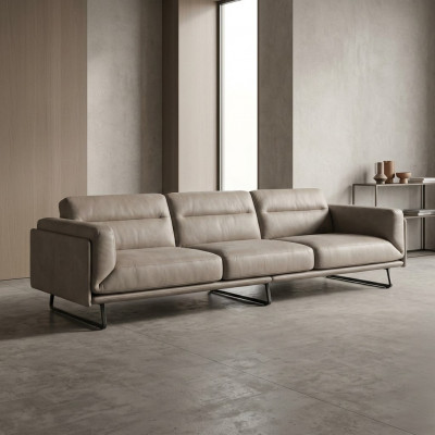 Sofa 4 Sëtzer Lieder Sofas Luxus Design Couch Beige Luxus Polster Véiersëtzer xxl