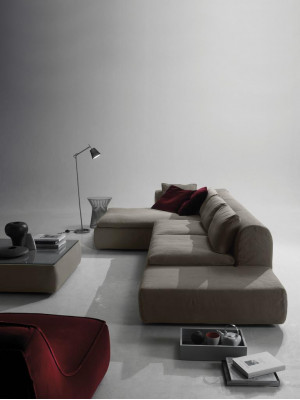 Eckcouch Couch Polstere Couchen Sofa L-Form Miwwel Gro Sofas Lieder