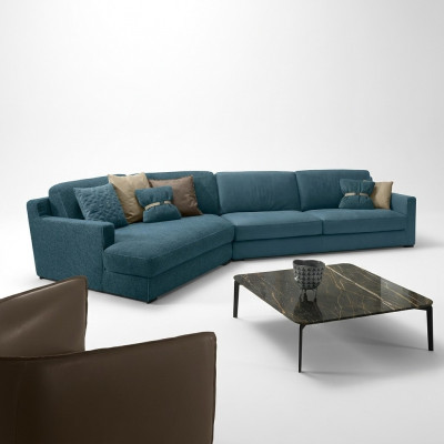 Design Canapé L-Form Polster Couch Wunnzëmmer Miwwelen Eckcanapé Textil Blo.