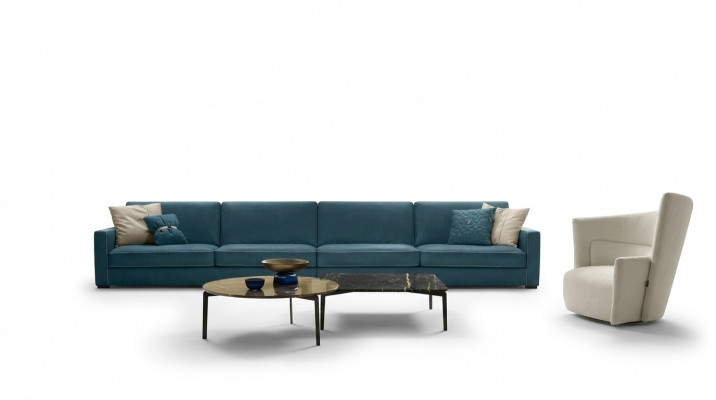 Sofa 4-Sëtz Polstersofa Lieder Sofen Design Italienesch Miwwelen Blo
