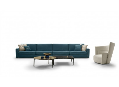 Sofa 4-Sëtz Polstersofa Lieder Sofen Design Italienesch Miwwelen Blo