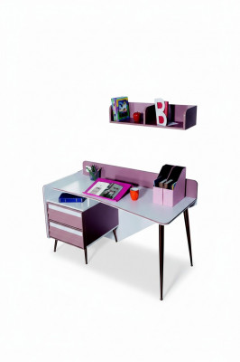 Schreifdësch Holz Rosa Dësch Schreifdëscher Regal Miwwelen Jugendzëmmer Design