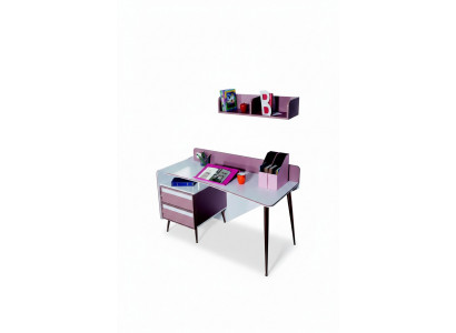 Schreifdësch Holz Rosa Dësch Schreifdëscher Regal Miwwelen Jugendzëmmer Design