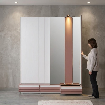 Garderobedesign Miwwelen Kannerzëmmer Wäiss Schaf Schlofzëmmer