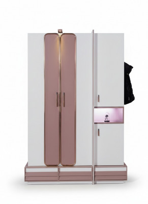 Kleederschaaf Holz Luxus Miwwel Design Meedchen Kannerzëmmer Rosa Nei