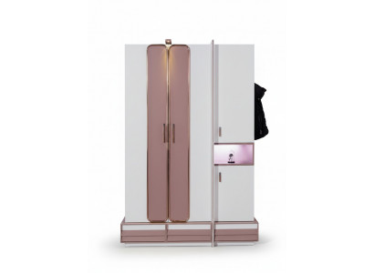 Kleederschaaf Holz Luxus Miwwel Design Meedchen Kannerzëmmer Rosa Nei