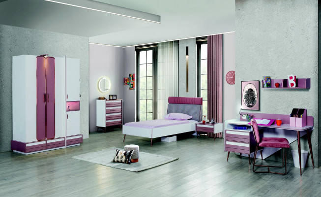 Kommode mat Spigel Holz Kommoden Miwwelen Schrack Kannerzëmmer Rosa Nei