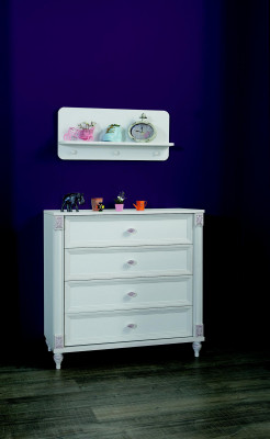 Kannerzëmmer Modern Kommode mat Spigel mat Schief Miwwelen Designer Zëmmer