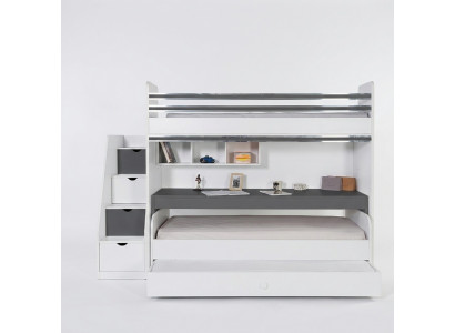 Etagenbett Kinderbett Jugendzimmer Holz Kinder Zimmer Weiß Bett Neu