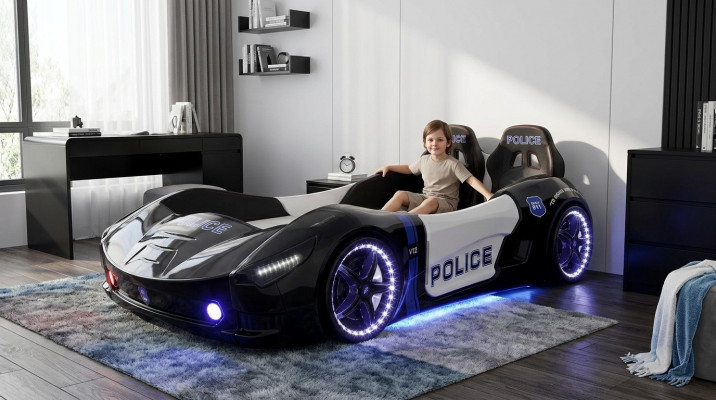 Rennween Auto Bett Matratz Kandbett Autisbett Kannerzëmmer Miwwelen