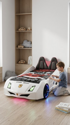 Autobett Kannerzëmmer Rennwon Auto Bett Kannerbett Holz Miwwelen Nei