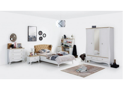 Komplett Jugendzimmer Set Bett Kleiderschrank Kommode 5tlg Möbel Luxus