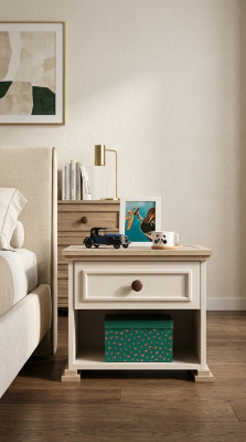 Design Modern Miwwelen Nopeschdësch Kanner Säitentabell Jugendzëmmer Beige Holz