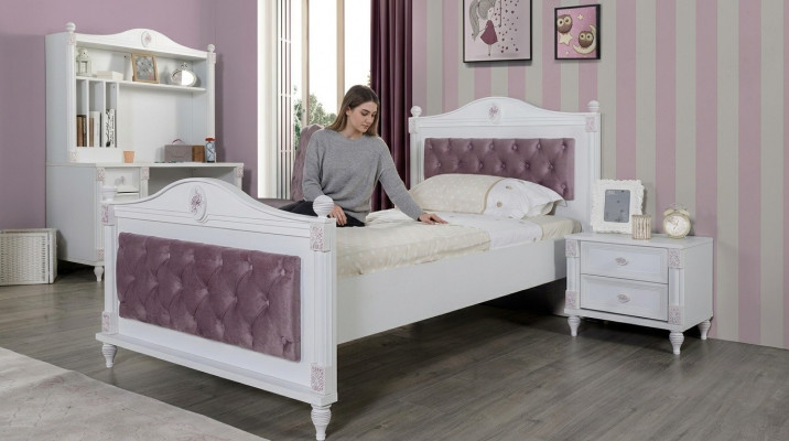 Bett Bettgestell Jugendzëmmer Kannerzëmmer Modern Holz Better Neit