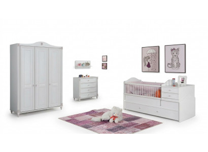 Kannerzëmmer Set Kannerbett Kleederschaf Kommode Schlofzëmmer