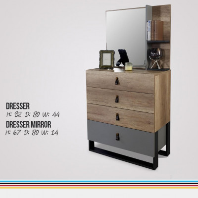 Kommode mat Spigel Holz Modern Luxus Design Jugendzëmmer Kommoden
