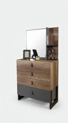 Kommode mat Spigel Holz Modern Luxus Design Jugendzëmmer Kommoden