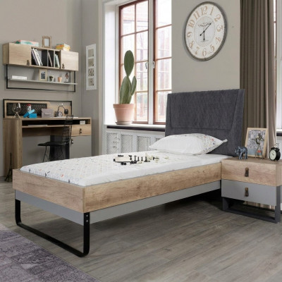 Designer Jugendzëmmer Schlofzëmmer Bett Nuetsdësch Schreifdësch 3-teileg.