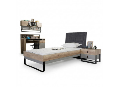 Designer Jugendzëmmer Schlofzëmmer Bett Nuetsdësch Schreifdësch 3-teileg.
