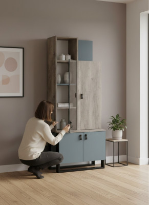 Bicherregal Holzschaf Jugendzëmmer Regal Miwwelen Modern Design Nei