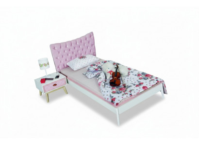 Kinderzimmer Luxus Bett Nachttisch Rosa Set Möbel Design 2tlg. Konsole