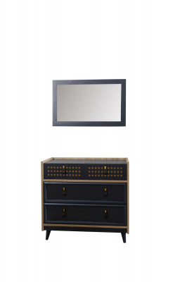 Jugendzëmmer Kommode mat Spigel Luxus Konsole Kommoden Miwwelen Blo