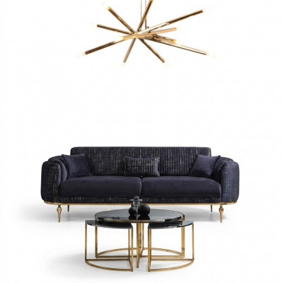 Luxus dräisëtzer Sofa Couch modern Couchen Textil Sofas Stoff 234cm