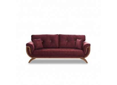 Luxus Dreisitzer Moderne Couch Möbel Rote Couchen Sofas Stoff Textil Polster