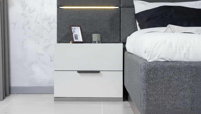 Luxus Nuetsdësch Al Wäiss 2x Nuetsdëscher Set Holz Konsole 61x45x52cm