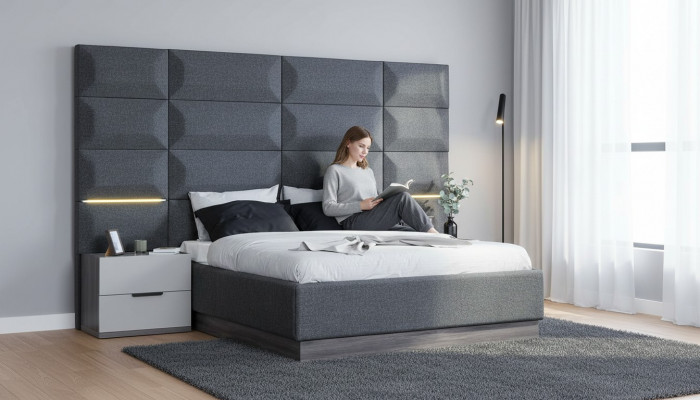 Gro Sett-Schlofzëmmer Komplett Miwwelen Bett Schaf Nuetsdëscher Miwwelen 5-Stéck Holz