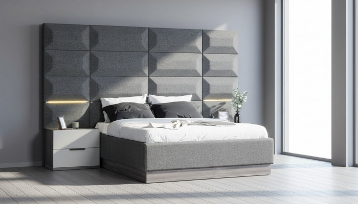 Gro Sett-Schlofzëmmer Komplett Miwwelen Bett Schaf Nuetsdëscher Miwwelen 5-Stéck Holz
