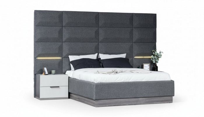 Gro Sett-Schlofzëmmer Komplett Miwwelen Bett Schaf Nuetsdëscher Miwwelen 5-Stéck Holz