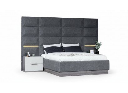 Gro Sett-Schlofzëmmer Komplett Miwwelen Bett Schaf Nuetsdëscher Miwwelen 5-Stéck Holz