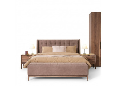 Bett Design Duebelbett Luxus Better Polster Schlofkummer Miwwelen Neit Material Holz