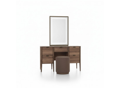 Schminktisch Set Konsolspigel Material Holz Schlofzëmmer Miwwelen Design Hocker