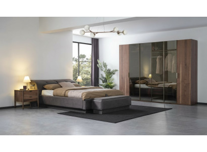 Schlofkummer Set Miwwelen Bett 2x Nuetsdësch Schief Miwwelen Komplett Set 4 Stéck