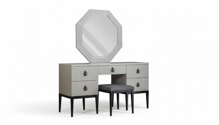 Schminkdësch mat Spigel Grousser Schlofzëmmer Design Konsol Hocker Nei