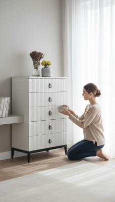 Kommod Holz Schiefert Konsolen Schlofzëmmer Moderne Héichschaf Sideboard