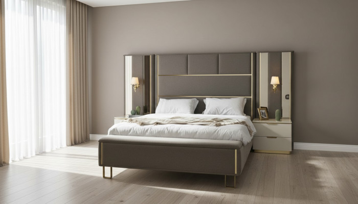 Bett Duebelbett 2x Nuetsdëscher Holz Design Better Schlofkummer Polster 3 deeler Set