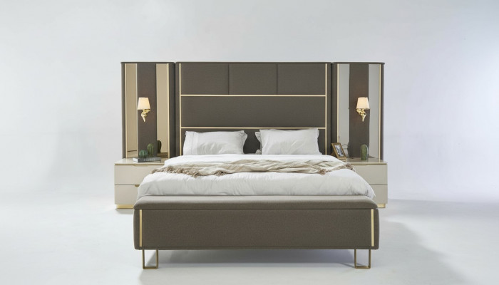 Bett Duebelbett 2x Nuetsdëscher Holz Design Better Schlofkummer Polster 3 deeler Set