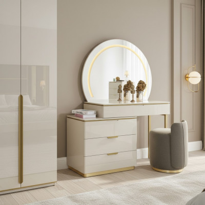 Schminktisch Set Konsole Spigel Schlofkummer Miwwelen Design Hocker Set Nei