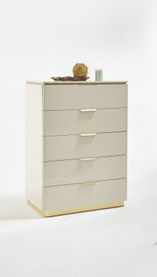 Kommode Beige Holz Luxus Héichschaf Konsol Schief Miwwelen Sideboard Schaf
